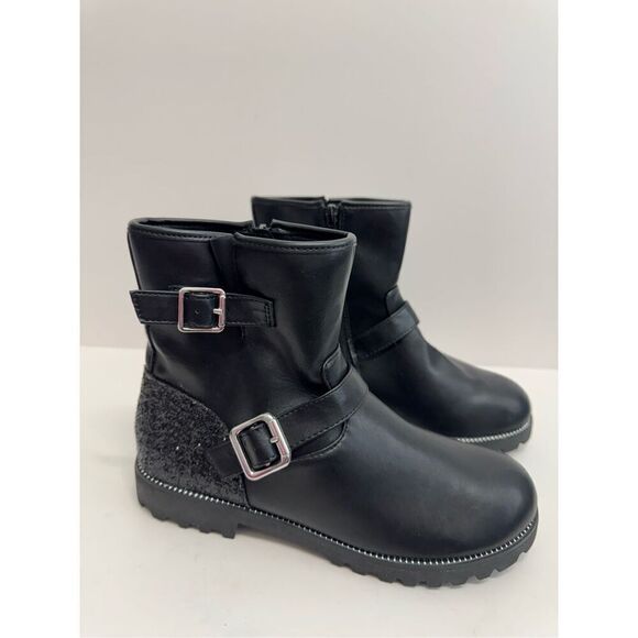 Harper Canyon Boots Size 5 Black Buckle Detail Lug Sole Block Heel Side Zip NEW - Picture 2 of 9